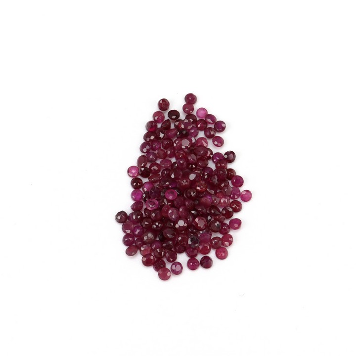 15.26ct Ruby Faceted Round-cut Parcel of Gemstones, 2.5mm