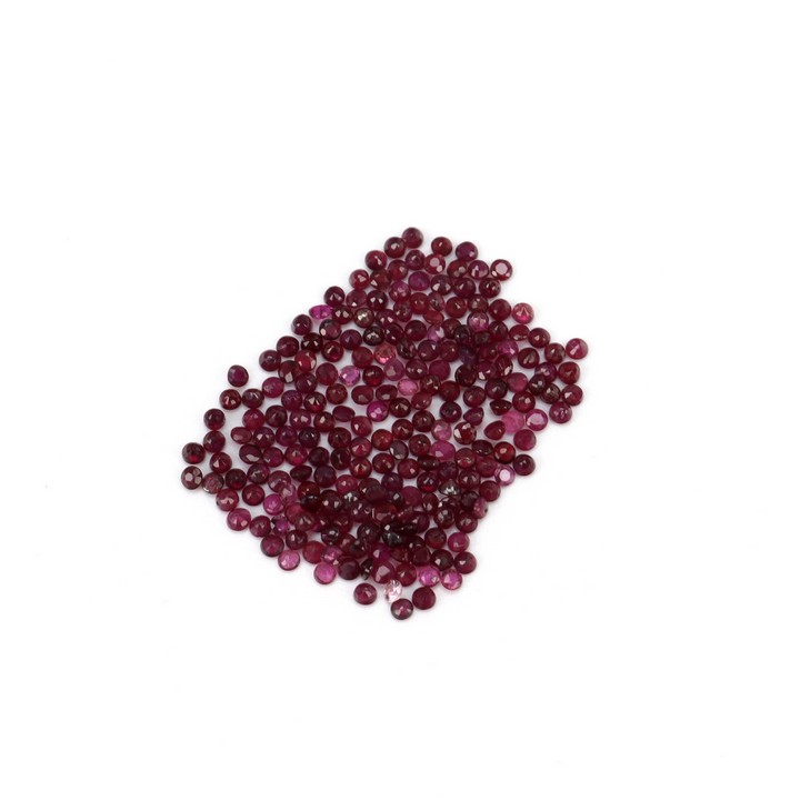 10.38ct Ruby Faceted Round-cut Parcel of Gemstones, 2mm