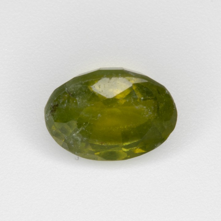 3.16ct Natural Olive Green Tourmaline Faceted Oval-cut Single Gemstone, 9.6x7.5mm