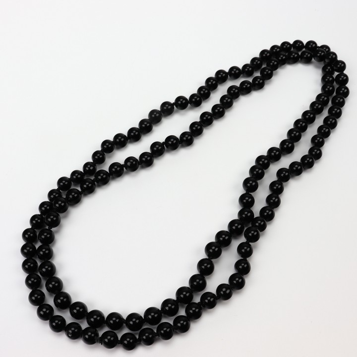 Black Onyx Bead AA Necklace 10.3mm,127cm, 157g (VAT Only Payable on Buyers Premium)