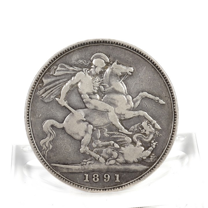 Sterling Silver 1891 Crown Coin with Victoria Jubilee Head, 28g (VAT Only Payable on Buyers Premium)