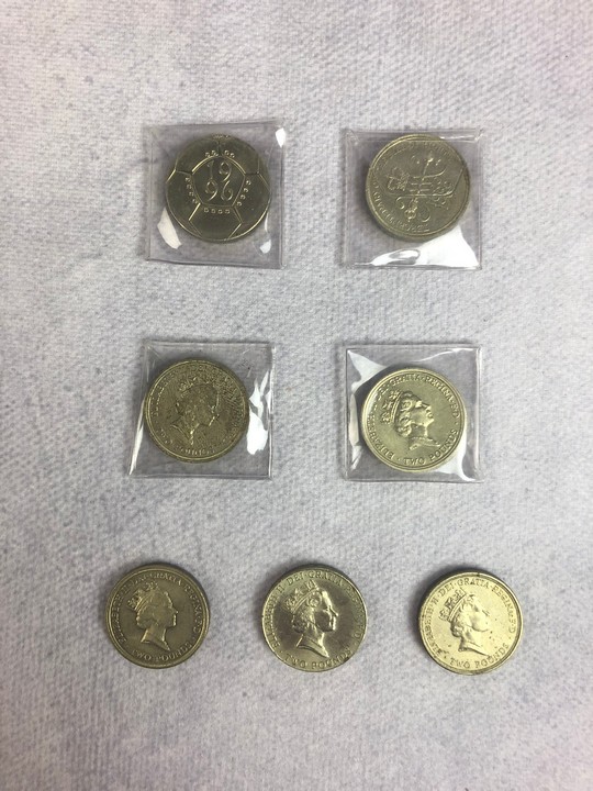Selection of Seven Copper Commemorative £2 Coins (VAT Only Payable on Buyers Premium)