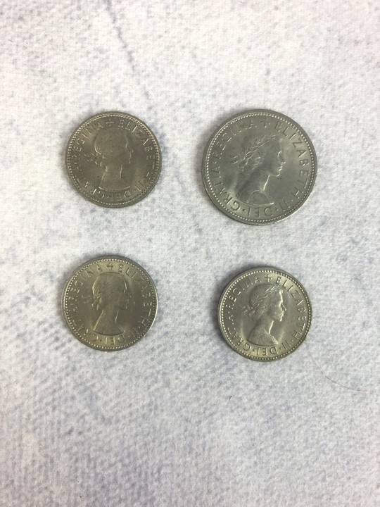 Selection of Three Copper One Shilling Coins, 1965, 1966 and 1966. Copper 1967 Florin Coin (VAT Only Payable on Buyers Premium)