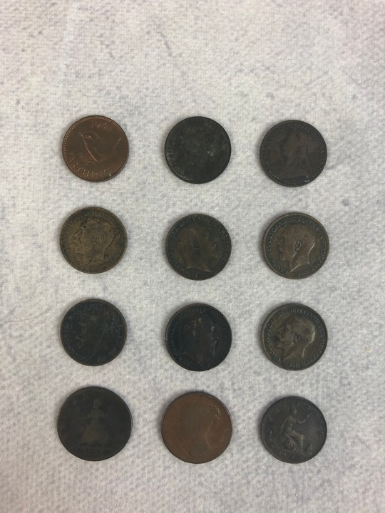 Twelve Farthings, Queen Victoria and George V and George VI (VAT Only Payable on Buyers Premium)