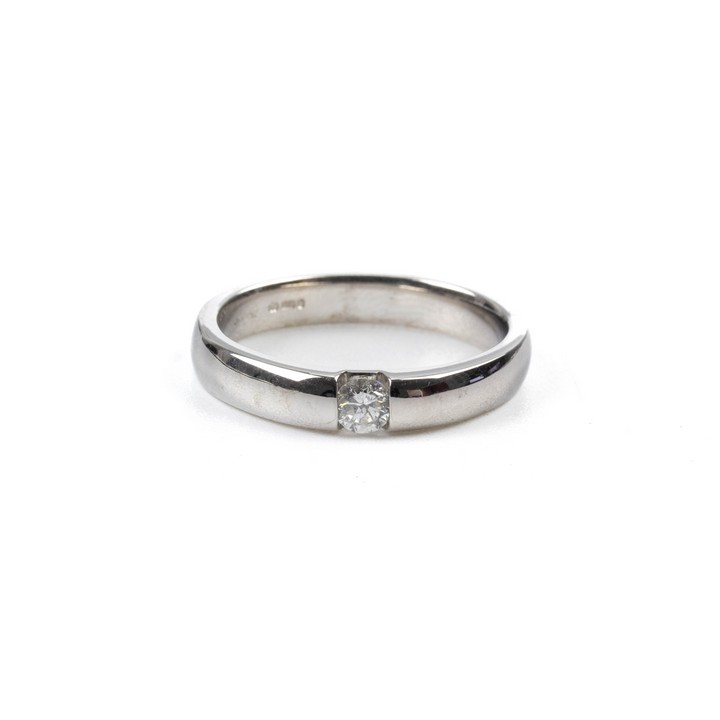 18ct White Gold 0.25ct Diamond Solitaire Band Ring, Size S½, 7.4g.  Auction Guide: £500-£700 (VAT Only Payable on Buyers Premium)