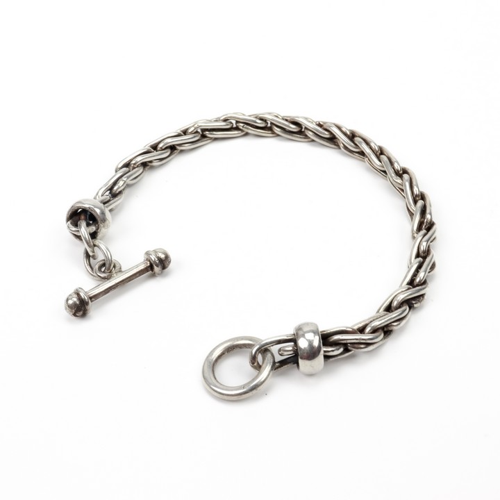 Silver Fancy Twist Link Bracelet, 19cm, 27.8g (VAT Only Payable on Buyers Premium)