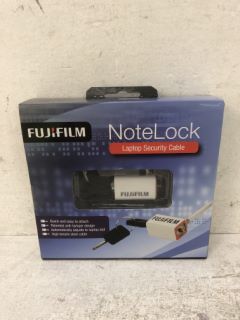 BOX OF ITEMS TO INCLUDE FUJIFILM NOTELOCK SECURITY CABLE - RRP £200