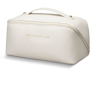 BOX OF LARGE BEAUTY STORAGE BAGS WITH ZIP IN CREAM RRP-£130
