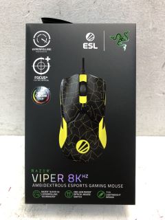 2 X RAZER VIPER 8KHZ WIRED GAMING MOUSE LIGHTWEIGHT ERGONOMIC MOUSE WITH 8000HZ POLLING RATE 20000DPI FOCUS+ OPTICAL SENSOR RRP £112