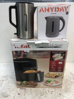 1X TEFAL EASY FRY GRILL & STEAM AIR FRYER 2X ANYDAY 1.5L KETTLE - RRP £230