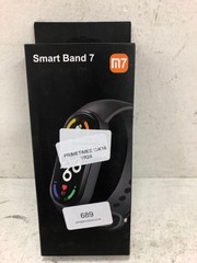 M7 SMART BAND 7 UP TO 30 WORKOUT MODES, WATER RESISTANT TO 50 METRES, SLEEP/BLOOD OXYGEN/STRESS AND BREATH MONITORING, 0.96" FULL AMOLED DISPLAY. BOXED.