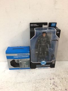 BOX OF ITEMS TO INCLUDE DC MULTIVERSE BATMAN UNMASKED FIGURINE - RRP £170