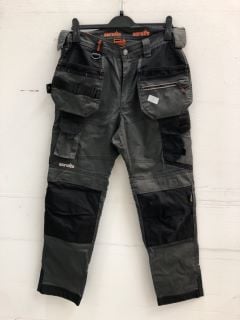 SCRUFFS GREY WORK TROUSERS SIZE 34R AND TRESPASS GREY TROUSERS SIZE LARGE RRP £80