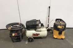 2 X VACUUM CLEANERS TO INCLUDE MIRKA 915 VACUUM CLEANER TO INCLUDE AXMINSTER AWC30HP AIR COMPRESSOR