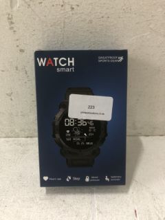 CLEAR VISION ACTIVE SPORTS SMARTWATCH. 1.54 INCH HD TOUCH DISPLAY SCREEN WITH 240 X 240 PIXELS. BLUETOOTH,24HR CONTINUOUS REAL-TIME HEART RATE MONITOR, SLEEP MONITORING. WATERPROOF TO IP68.BLACK WITH