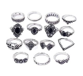 BOX OF WOMENS SILVER COLOURED  RING PACK RRP £200