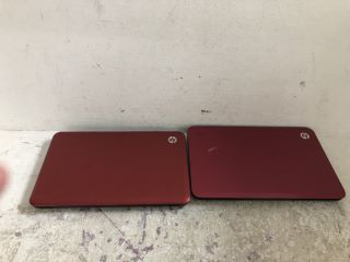 2X HP LAPTOP IN RED (SPARES AND REPAIRS HDD/SSD REMOVED)