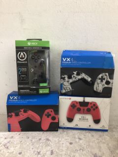 3X VX4 PREMIUM WIRED CONTROLLER 1X XBOX ENHANCED WIRED CONTROLLER RRP-£160