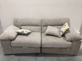 3 SEATER FABRIC SOFA IN GREY WITH 3 CUSHIONS RRP £500
