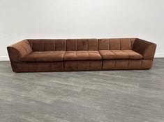 PORTLAND MODULAR SOFA - 6 SEATER - PINDLER VOLTAIRE MAHOGANY VELVET - RRP £5,585 (COLLECTION OR OPTIONAL DELIVERY) (KERBSIDE PALLET DELIVERY)