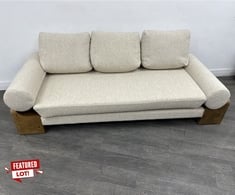 OLIVIER 3 SEATER SOFA IN BOUCLE SAND - RRP £2,995 (COLLECTION OR OPTIONAL DELIVERY)
