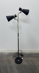 APEX 2 ARM FLOOR LAMP IN BLACK AND BRASS (COLLECTION OR OPTIONAL DELIVERY)