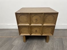 MARCEL BEDSIDE TABLE IN SOLID MEDIUM OAK - RRP £895 (COLLECTION OR OPTIONAL DELIVERY)