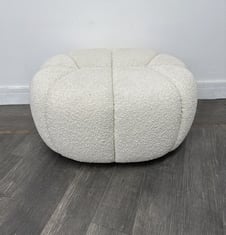 GARRET FOOTSTOOL IN BOUCLE (COLLECTION OR OPTIONAL DELIVERY)