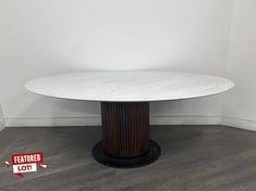 MURCELL OVAL DINING TABLE IN CARRARA MARBLE - RRP £3,995 (COLLECTION ONLY*)