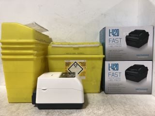 ASSORTMENT OF ITEMS TO INCLUDE 3X PRINTERS AND 5X MEDICAL YELLOW WASTE BINS RRP £700 (PALLET NN6 7GX 1881 LOAD NN6 7GX 249)