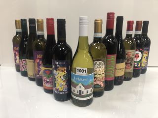12 X ASSORTED BOTTLES OF WINE TO INCLUDE LEKKER, PASSONERO, NELL OMBRA, QUATTRO D'ORO, ENYGMA, ESCARDINA AND TARANTA (PLEASE NOTE: 18+YEARS ONLY. STRICTLY NO COURIER REQUESTS. COLLECTIONS MONDAY 29TH