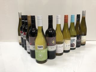 12 X ASSORTED BOTTLES OF WINE TO INCLUDE THE NED, SHOT IN THE DARK, CRANSWICK LAKEFIELD, SHUCKER'S SHACK, LAY OF THE LAND AND CLOUDY BAY (PLEASE NOTE: 18+YEARS ONLY. STRICTLY NO COURIER REQUESTS. COL