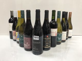 12 X ASSORTED BOTTLES OF WINE TO INCLUDE CHATEAU LA CLARIERE, VILLEBOIS, DARNAULT + EASTHORPE, CHARLES CROS, ECLIPSE, BEAUVERNAY AND CHEMINS DE TRAVESSE (PLEASE NOTE: 18+YEARS ONLY. STRICTLY NO COURI