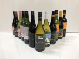 12 X ASSORTED BOTTLES OF WINE TO INCLUDE ARABELLA, LEKKER, BILLY BOSCH, HET ZWARTE LAND, UNBUNGANI, HEROE AND CASCADING CLOUD (PLEASE NOTE: 18+YEARS ONLY. STRICTLY NO COURIER REQUESTS. COLLECTIONS MO