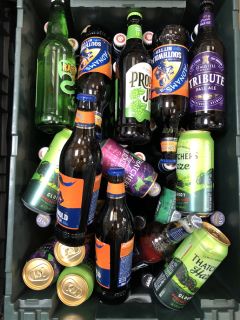 TOTE OF ASSORTED ALCOHOLIC BEVERAGES TO INCLUDE RATTLERS, ADNAMS, THATCHERS, DOOM BAR AND PERONI(TOTE NOT INCLUDED. PLEASE NOTE: 18+YEARS ONLY. STRICTLY NO COURIER REQUESTS. COLLECTIONS MONDAY 29TH A