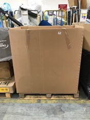PALLET OF ASSORTED ITEMS TO INCLUDE ROUND BACK ARMCHAIR IN MIDNIGHT BLUE VELVET (MISSING LEGS) (COLLECTION OR OPTIONAL DELIVERY) (KERBSIDE PALLET DELIVERY)