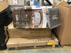 PALLET OF ASSORTED ITEMS TO INCLUDE VERSANORA 48'' ELECTRIC FIREPLACE - MODEL NO. VNF-00115WG (COLLECTION OR OPTIONAL DELIVERY) (KERBSIDE PALLET DELIVERY)