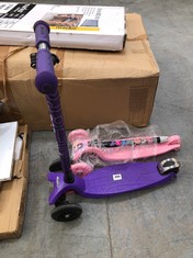 GIRLS FOLDABLE SCOOTER IN PINK TO INCLUDE M-CRO PURPLE FOLDABLE SCOOTER (COLLECTION OR OPTIONAL DELIVERY)