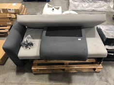 3 SEATER SOFA IN LIGHT GREY / DARK GREY (PART) (COLLECTION OR OPTIONAL DELIVERY)