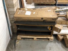 PALLET OF ASSORTED ITEMS TO INCLUDE STAGE TV STAND WITH 2 DOORS (COLLECTION OR OPTIONAL DELIVERY) (KERBSIDE PALLET DELIVERY)