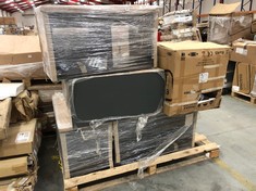 PALLET OF ASSORTED DARK GREY TV CABINET (PARTS) (COLLECTION OR OPTIONAL DELIVERY) (KERBSIDE PALLET DELIVERY)