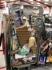 CAGE OF ASSORTED ITEMS TO INCLUDE HP LASER JET 142A BLACK INK CARTRIDGE (CAGE NOT INCLUDED) (COLLECTION OR OPTIONAL DELIVERY) (KERBSIDE PALLET DELIVERY)
