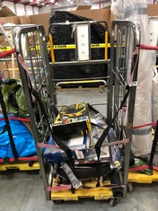 CAGE OF ASSORTED ITEMS TO INCLUDE MAYPOLE SECURITY 13-17'' UNIVERSAL WHEEL CLAMP (CAGE NOT INCLUDED) (COLLECTION OR OPTIONAL DELIVERY) (KERBSIDE PALLET DELIVERY)