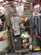 CAGE OF ASSORTED ITEMS TO INCLUDE VIOLET HOUSEHOLD BIN IN GREY (CAGE NOT INCLUDED) (COLLECTION OR OPTIONAL DELIVERY) (KERBSIDE PALLET DELIVERY)