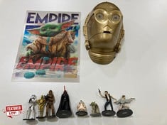 BOX OF ASSORTED STAR WARS ITEMS TO INCLUDE EMPIRE YODA 3D POSTER (COLLECTION OR OPTIONAL DELIVERY)