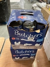 2 X BUTCHERS JOINTS AND COAT DOG FOOD - 3 DIFFERENT FLAVOURS 18 X 390G - BBE: 07/2026 (COLLECTION OR OPTIONAL DELIVERY)