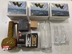 APPROX 17 X ASSORTED ITEMS TO INCLUDE LUXION MELODIA 6 GLASSES (COLLECTION OR OPTIONAL DELIVERY)