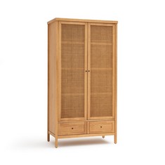 GABIN SOLID PINE & RATTAN 2 DOOR WARDROBE (GJG876) (BOXES 1-2) RRP- £899 (COLLECTION OR OPTIONAL DELIVERY)