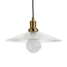 IIOA 35.5CM DIAMETER GLASS & BRASS CEILING LIGHT (GFB275) RRP- £115 (COLLECTION OR OPTIONAL DELIVERY)