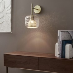 MISTINGUETT TEXTURED GLASS & METAL WALL LIGHT (GEI874) RRP- £125 (COLLECTION OR OPTIONAL DELIVERY)